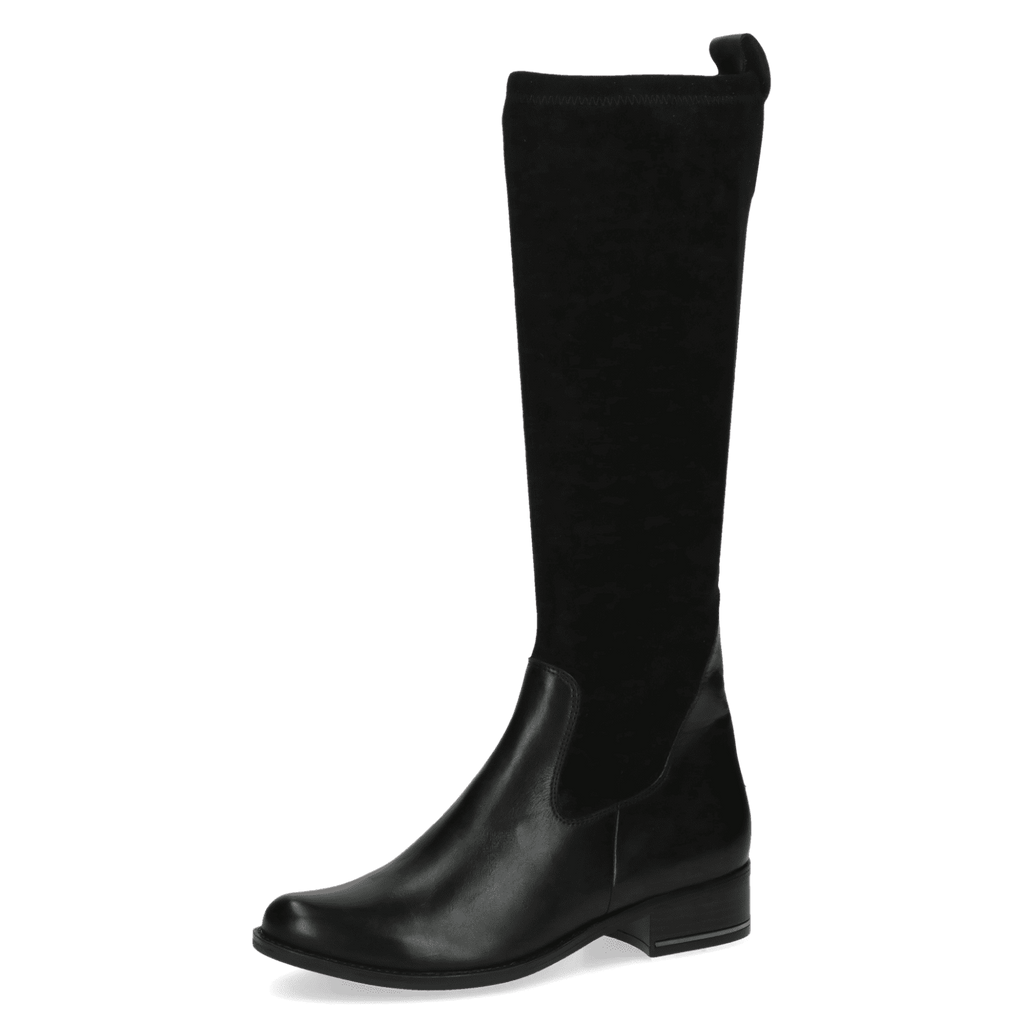 Caprice 255144101 - Black Leather Stretch Boot