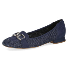 Load image into Gallery viewer, Caprice Navy Suede and Fabric Loafer|924201880
