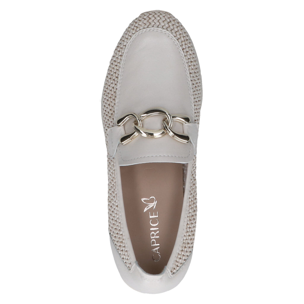 Caprice Beige Mini Wedge Loafer|924505199