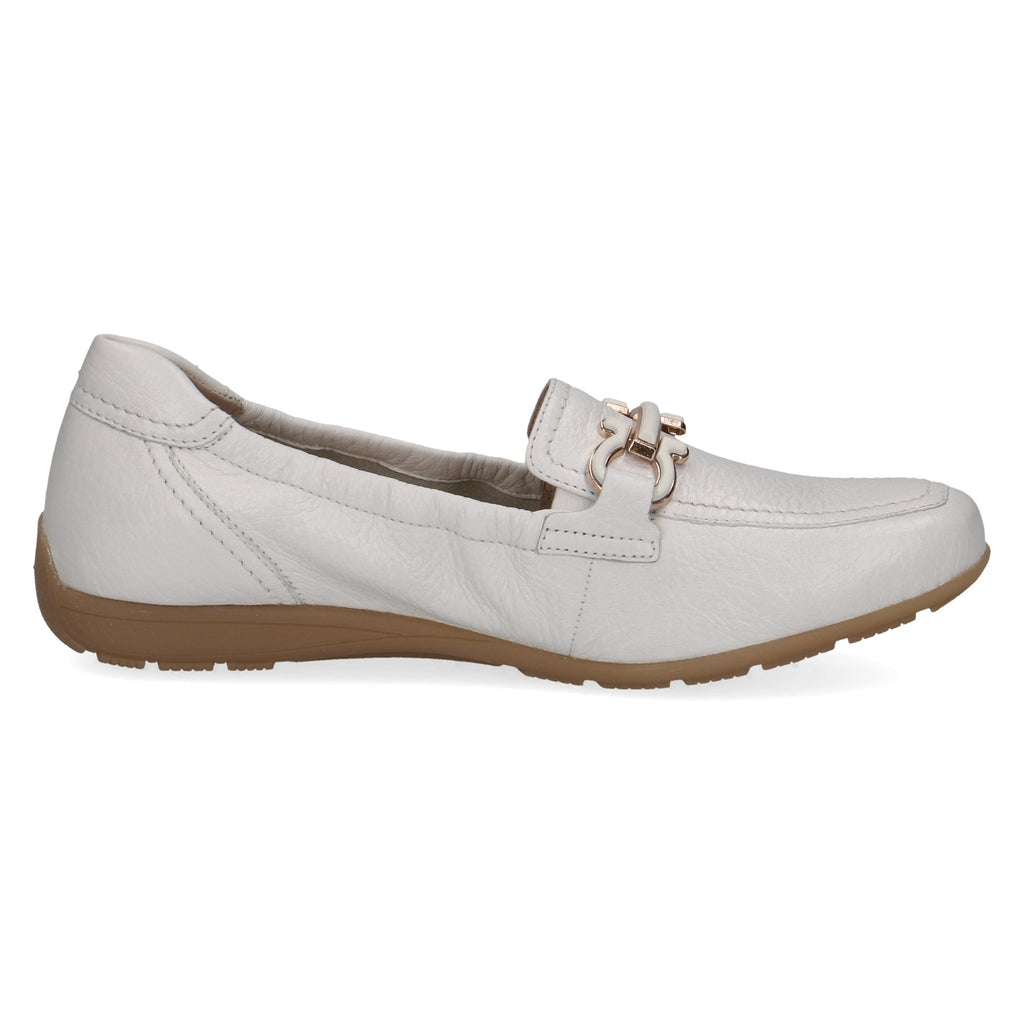 Caprice White Leather Comfort Loafer|924654105