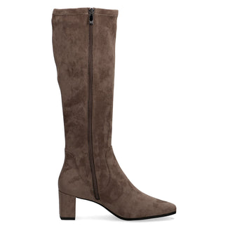 Caprice Wide Fit Brown Stretch knee High Boot|925547306
