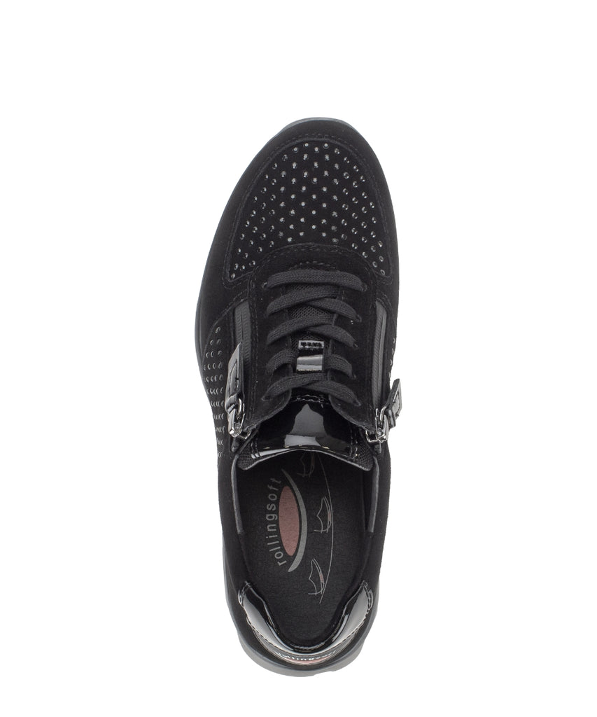 Rolling Soft Black Trainer| 010001004