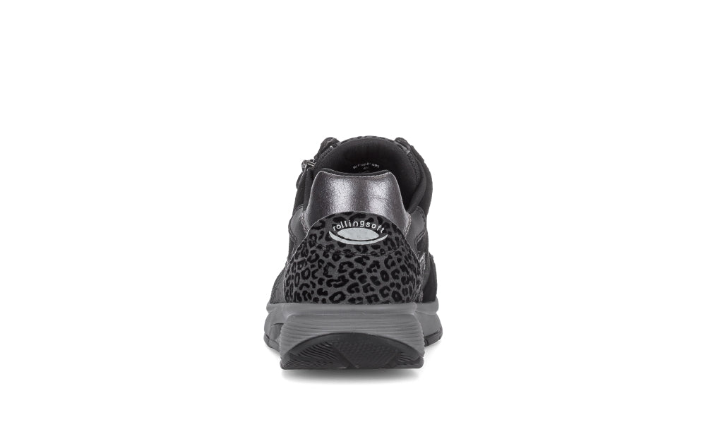 Rolling Soft Black Mix Leather Trainer010601001 |Trainer
