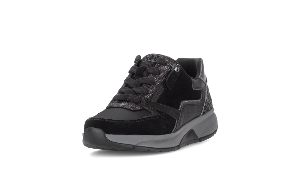 Rolling Soft Black Mix Leather Trainer010601001 |Trainer