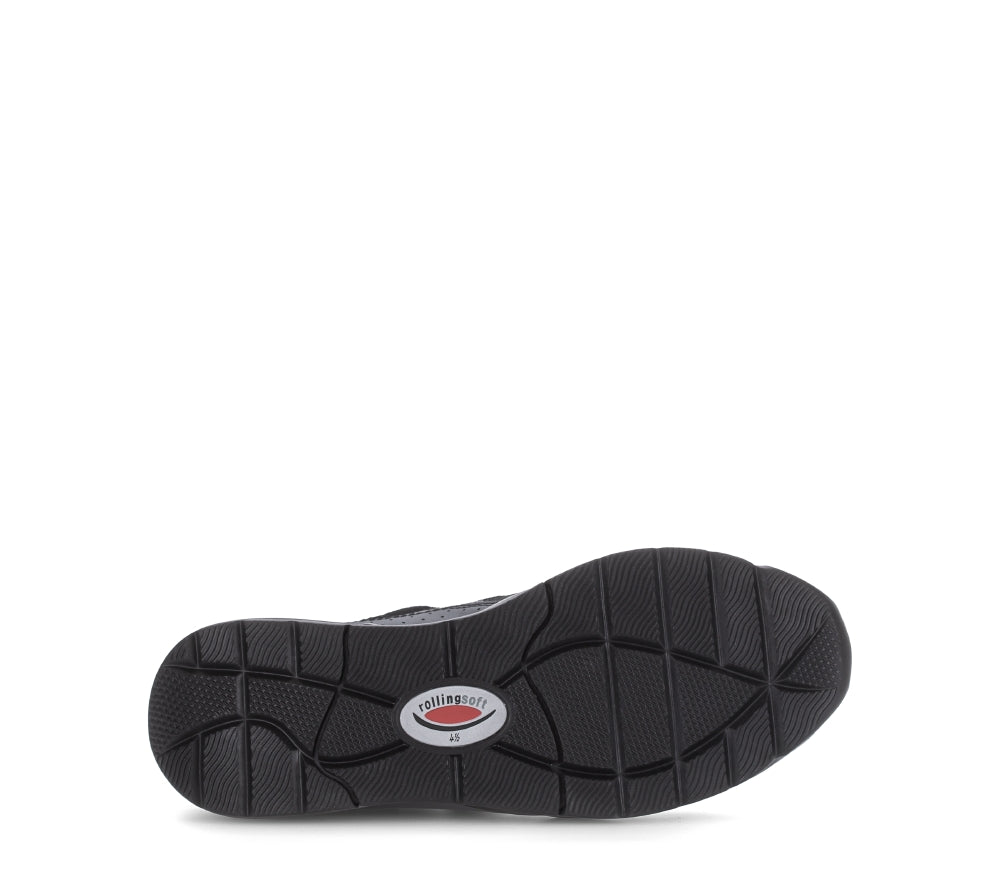 Rolling Soft Black Mix Leather Trainer010601001 |Trainer