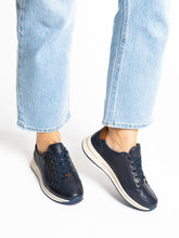 Load image into Gallery viewer, Ara Wide Fit Navy Trainer|122480122G
