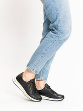 Load image into Gallery viewer, Ara Wide Fit Black Trainer|122480126H
