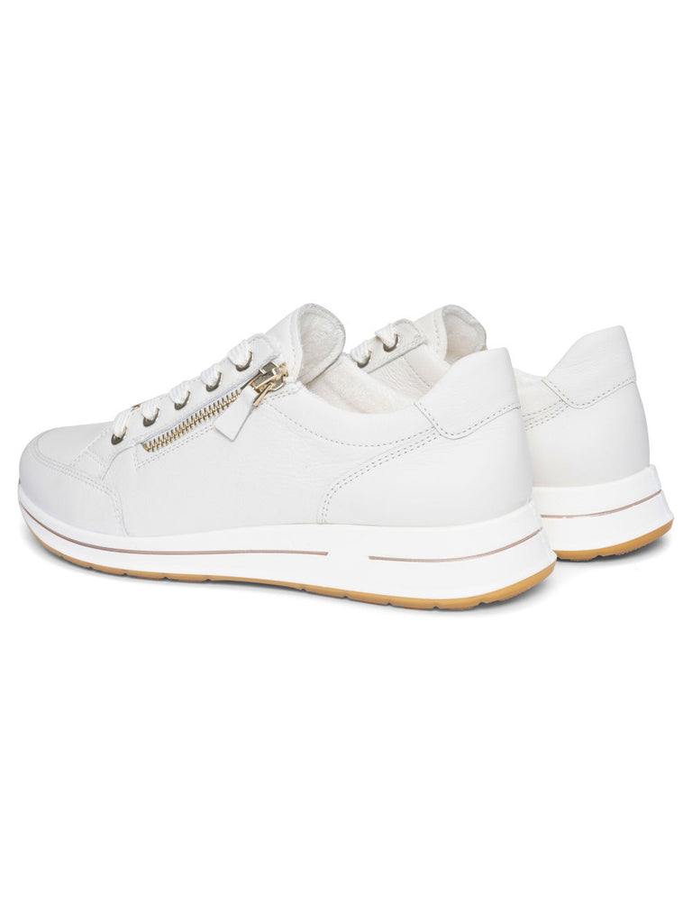 Ara White Wide Fit Trainre|12248019C
