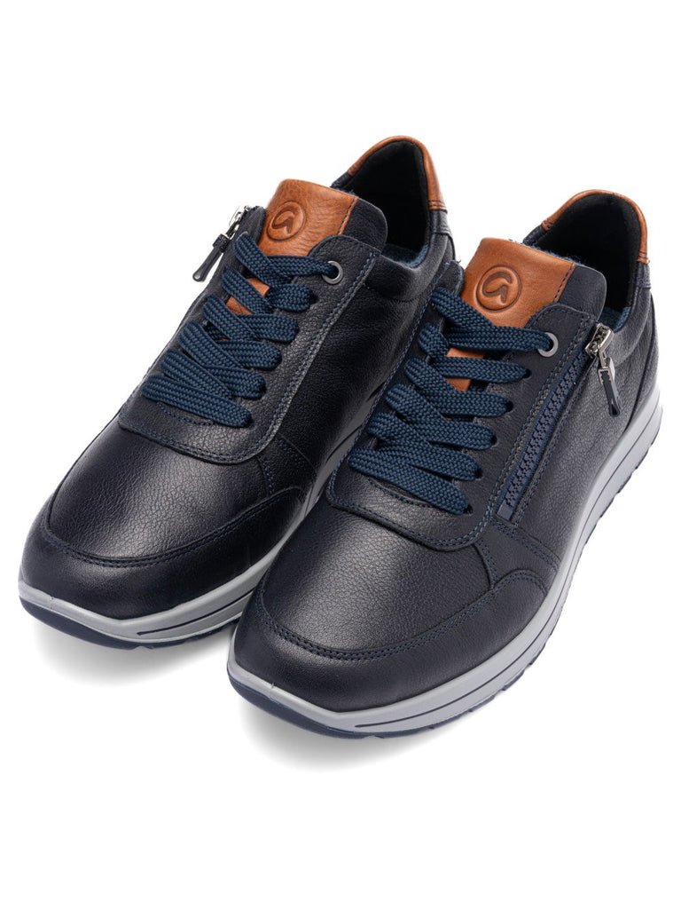 Ara Navy Wide Fit Comfort Trainer|112450112M