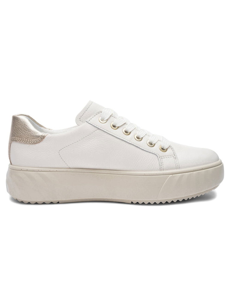 Ara Wide Fit Beige Platform Trainer|124652317B