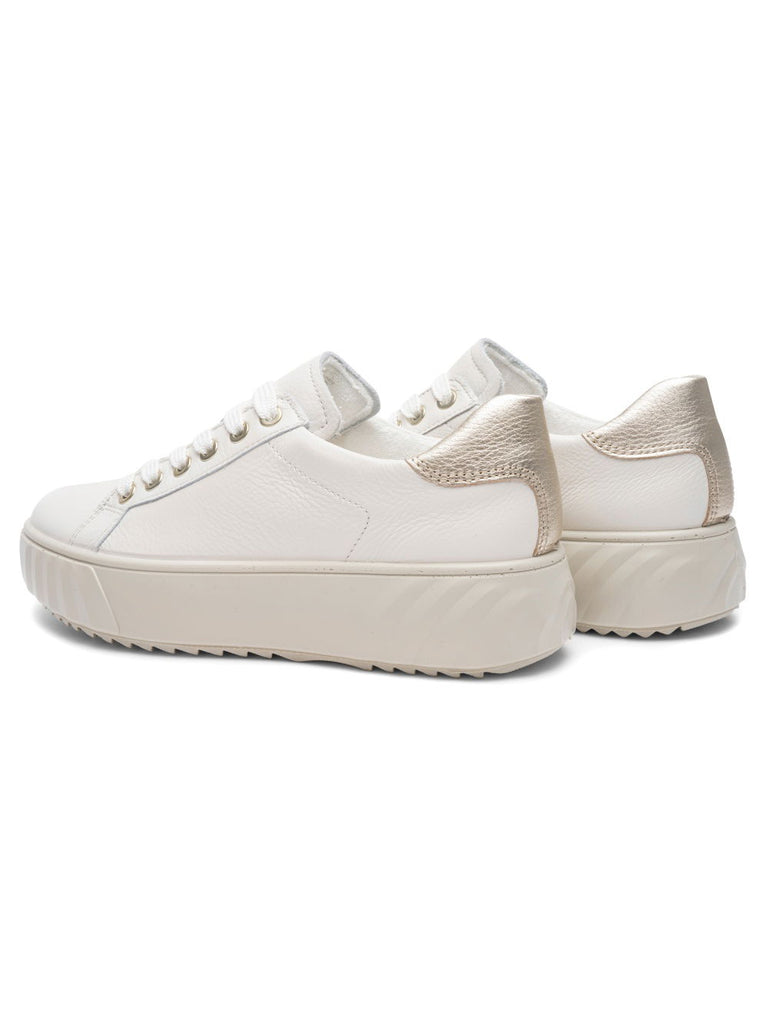 Ara Wide Fit Beige Platform Trainer|124652317B