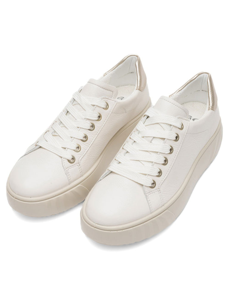 Ara Wide Fit Beige Platform Trainer|124652317B