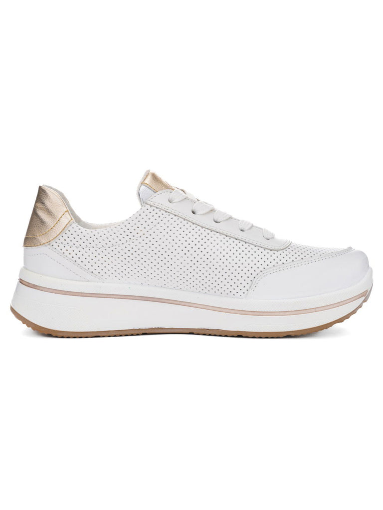 Ara White Wide Fit Trainer|122755004W
