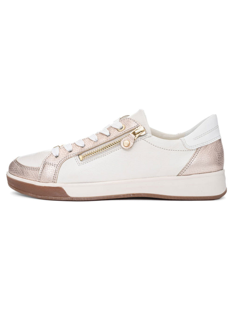 Ara Beige and Gold Trainer|123443263