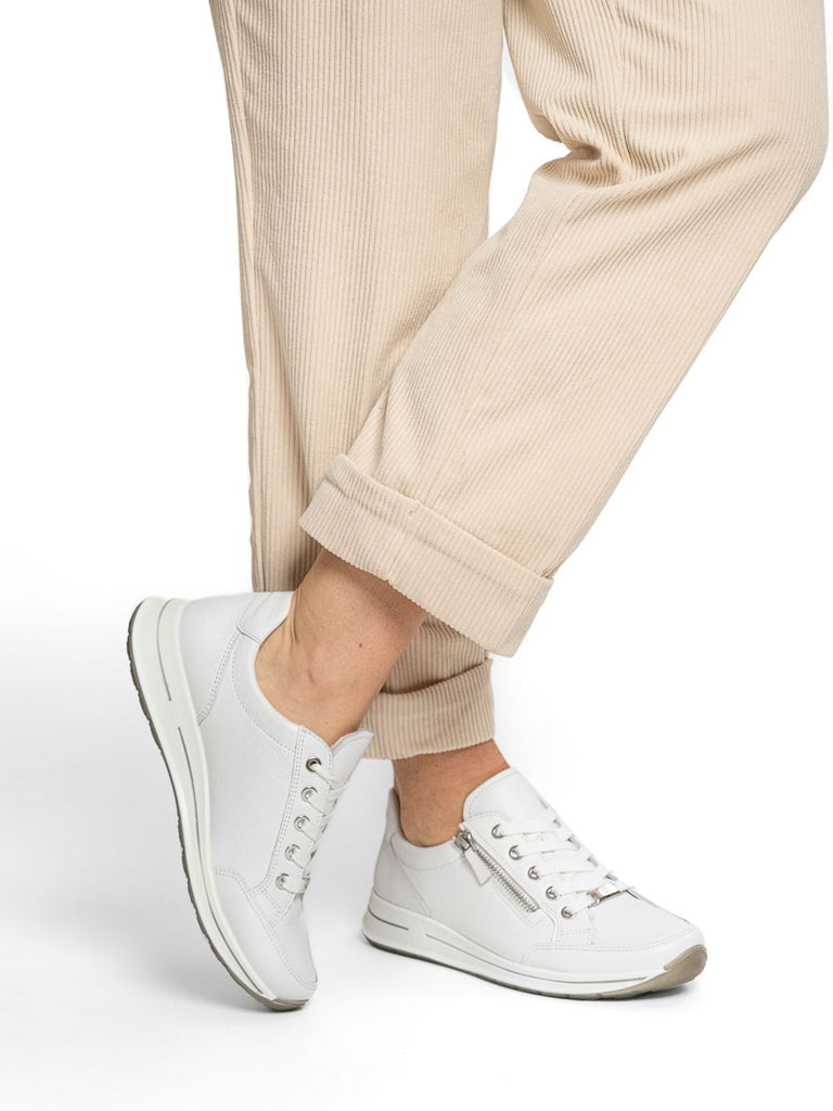 Ara White Wide Fit Trainer|125480144
