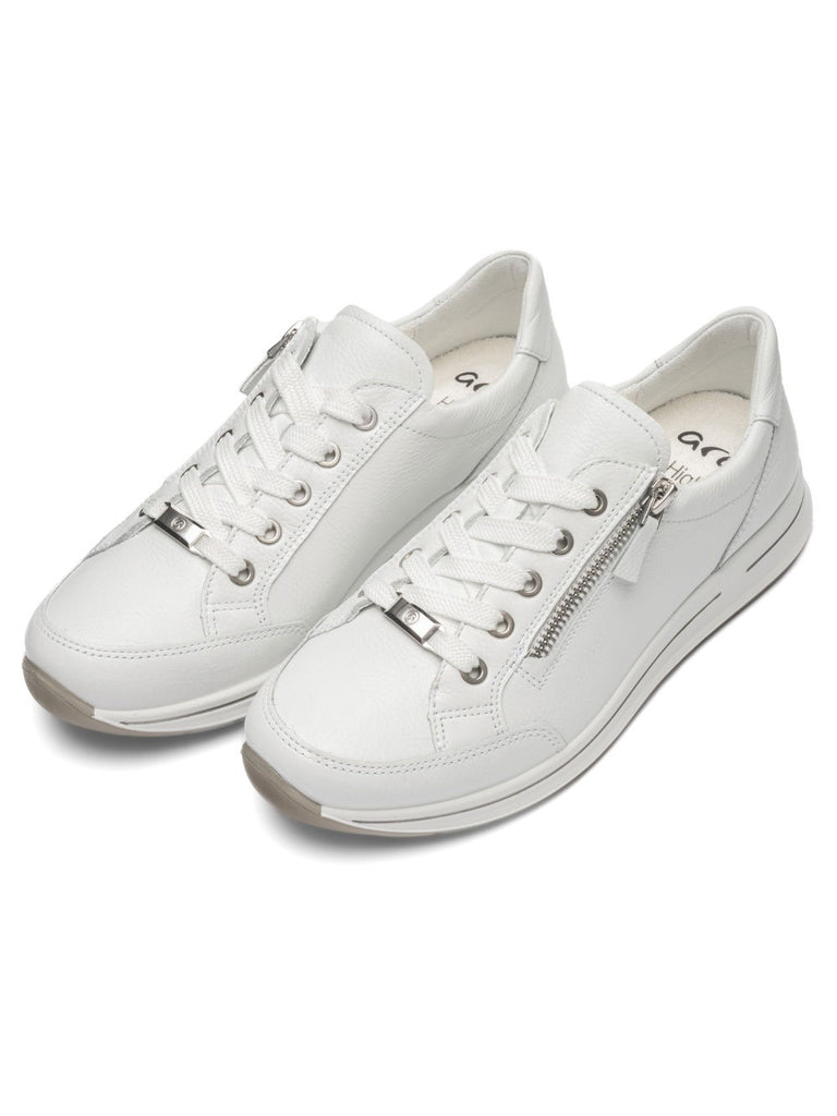 Ara White Wide Fit Trainer|125480144