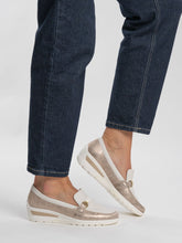 Load image into Gallery viewer, Ara Beige and Gold Wide Fit Comfort Loafer|125063005

