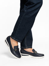 Load image into Gallery viewer, Ara Navy Wide Fit Loafer|125063002
