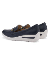 Load image into Gallery viewer, Ara Navy Wide Fit Loafer|125063002
