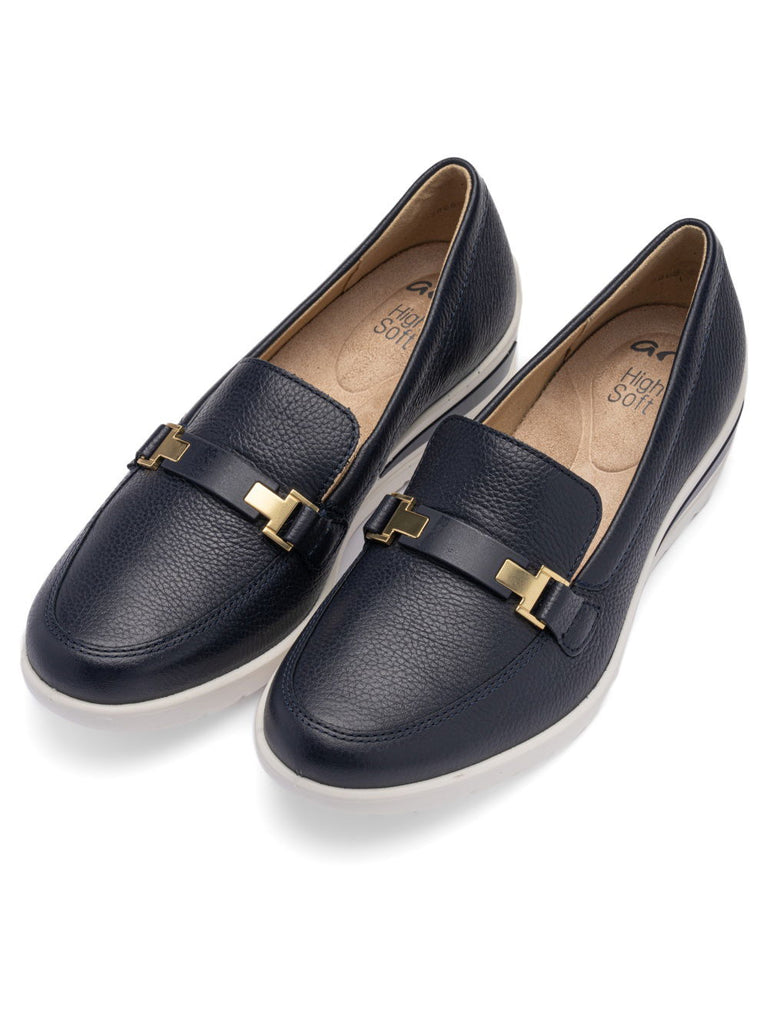 Ara Navy Wide Fit Loafer|125063002