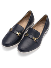 Load image into Gallery viewer, Ara Navy Wide Fit Loafer|125063002
