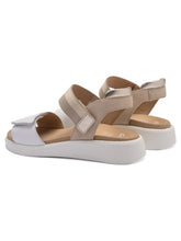 Load image into Gallery viewer, Ara White and taupe Wide Fit Sandal|122140604
