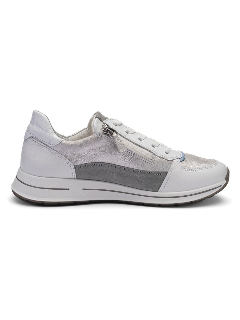 Ara Wide Fit Silver and Blue Trainer|122482604