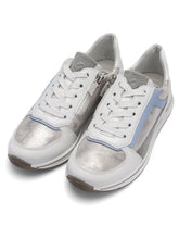 Load image into Gallery viewer, Ara Wide Fit Silver and Blue Trainer|122482604
