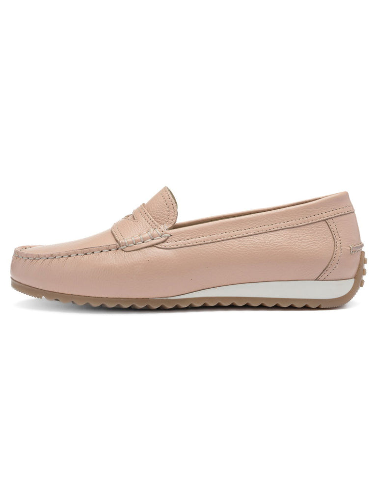 Beige loafer shoe on a white background
