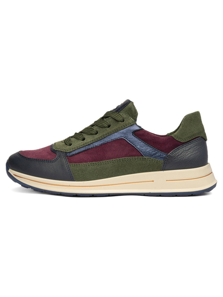 Ara Wide Fit Green & Burgundy Trainer|122482622