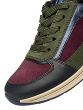 Load image into Gallery viewer, Ara Wide Fit Green &amp; Burgundy Trainer|122482622
