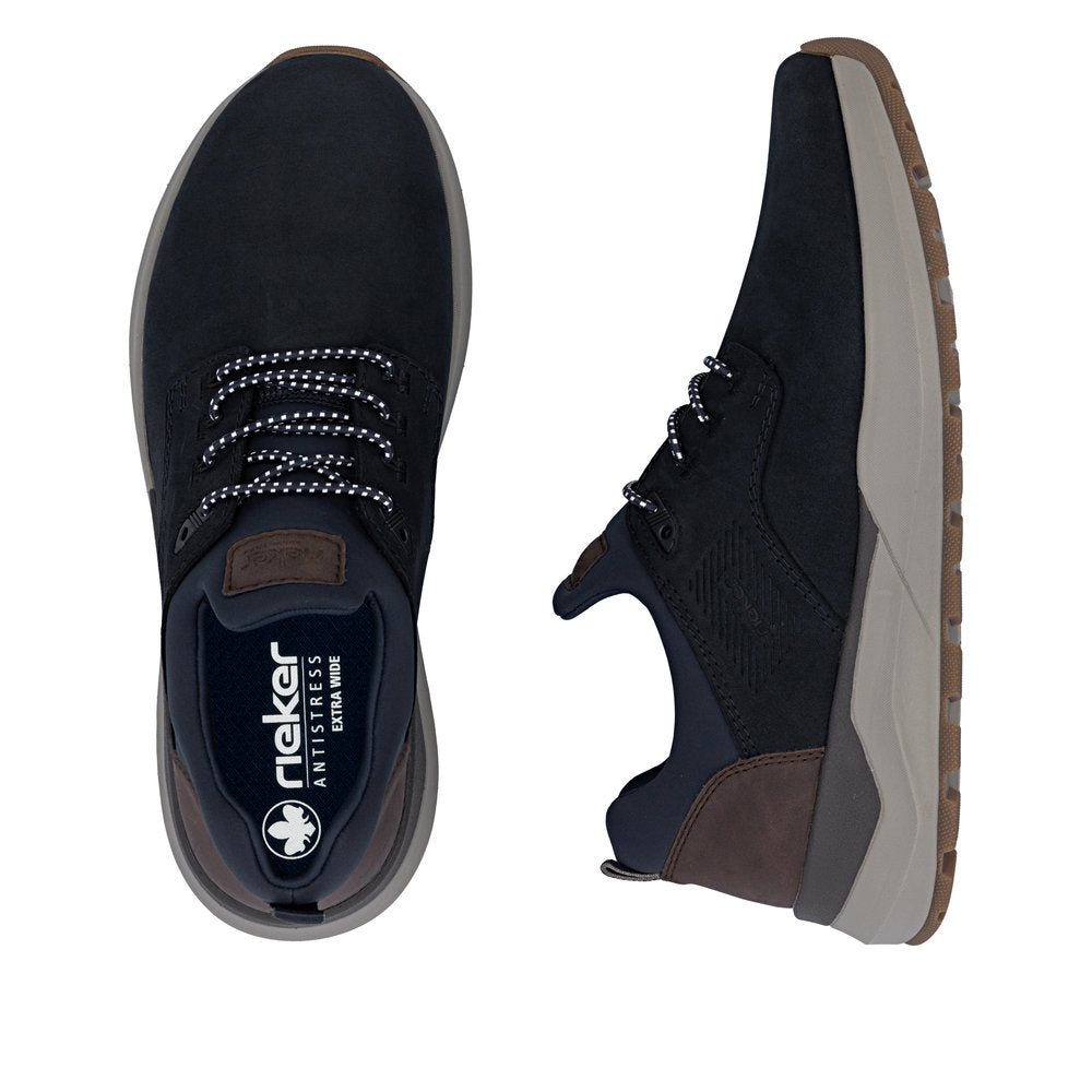 Rieker Extra Wide Navy Laced Shoe|0605014N
