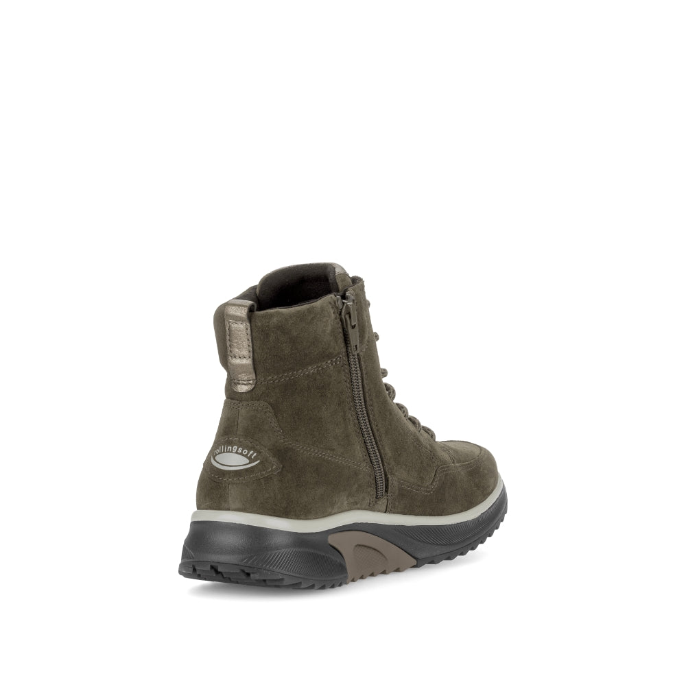 Rolling Soft Green Suede Ankle Boot| 080201005