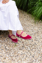 Load image into Gallery viewer, Flabelus Pink Velvet Mary Jane
