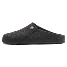 Load image into Gallery viewer, Dark gray felted wool clog on a white background

