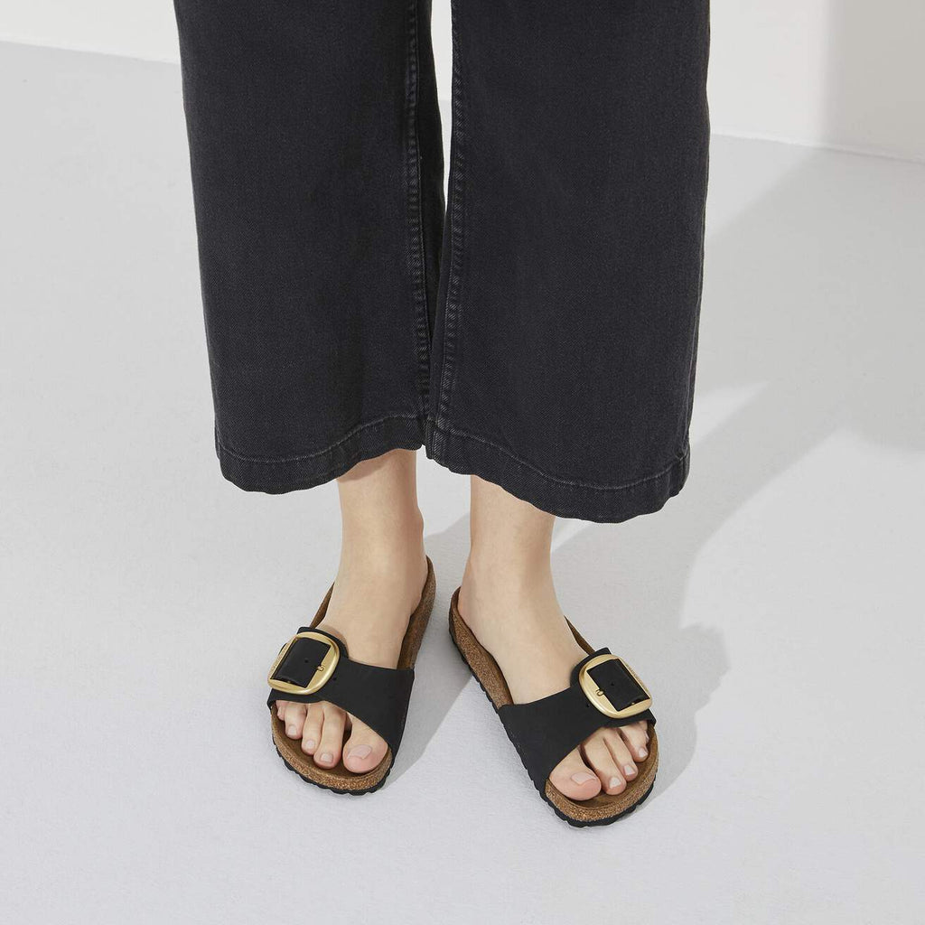 Birkenstock Madrid Big Buckle Nubuck Leather Black|1023342