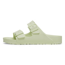 Load image into Gallery viewer, Light green sandal with double buckle on a white background
