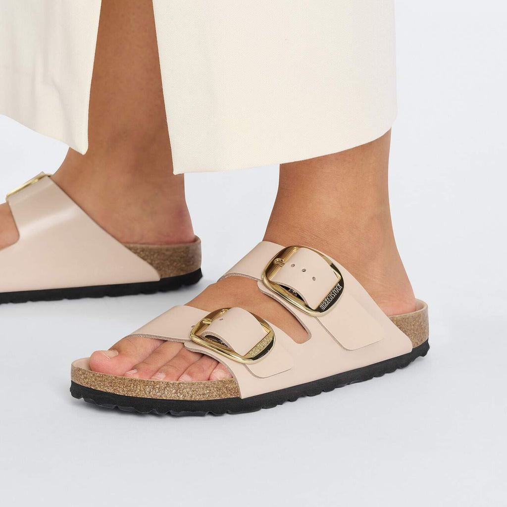 Birkenstock Arizona Big Buckle Natural Leather Patent New Beige|1026553P