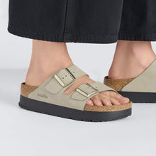 Load image into Gallery viewer, Birkenstock Arizona Flex Platform Nubuck Leather Eucalyptus|1026971E
