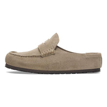 Load image into Gallery viewer, Beige slip-on shoe with a brown sole on a white background
