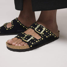 Load image into Gallery viewer, Birkenstock Arizona Rivet  Suede Leather Black|1030348
