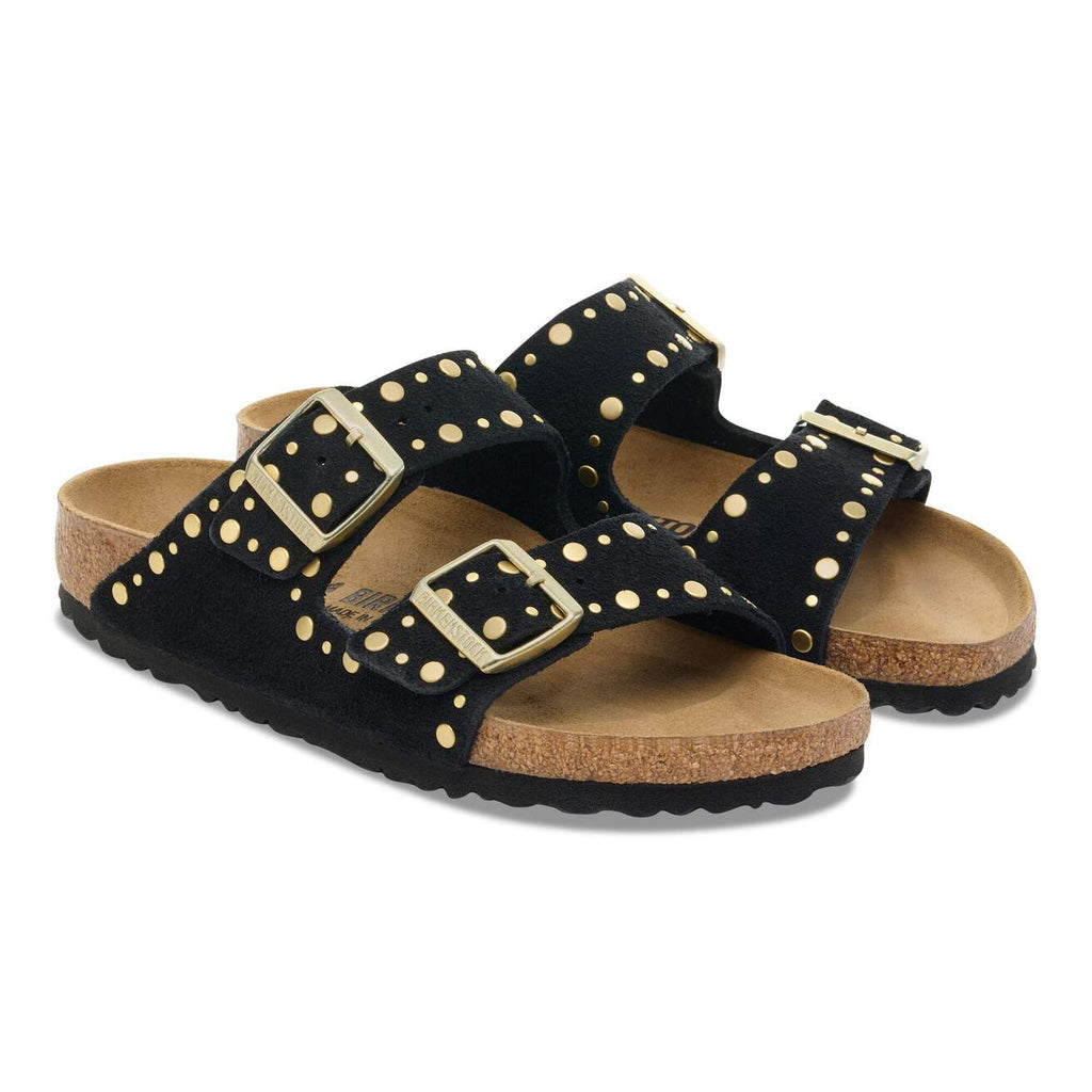 Birkenstock Arizona Rivet  Suede Leather Black|1030348