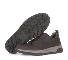 Load image into Gallery viewer, Brown sneakers with black soles on a white background
