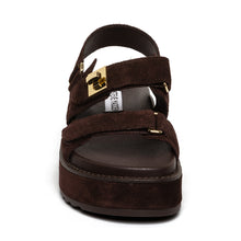 Load image into Gallery viewer, Steve Madden Brown Suede Platform Strap Sandal| 11003034
