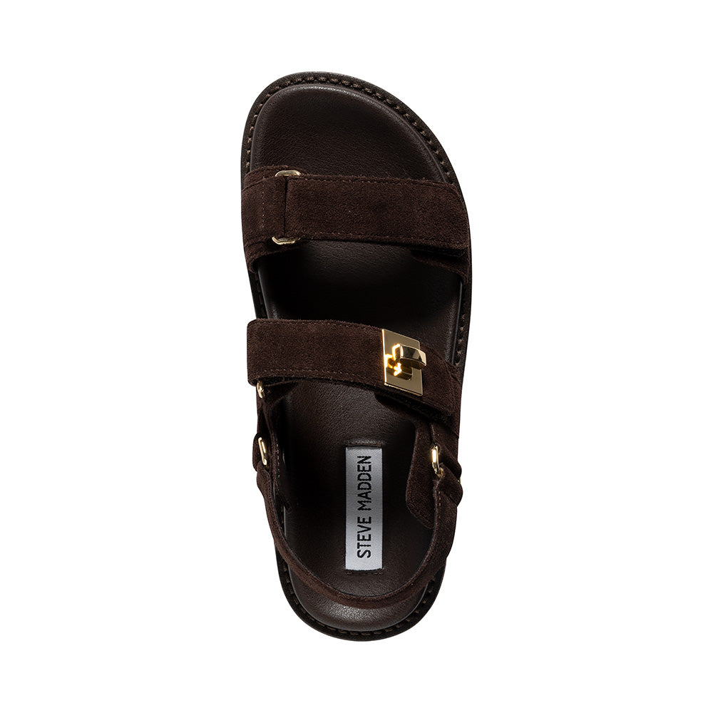 Steve Madden Brown Suede Platform Strap Sandal| 11003034