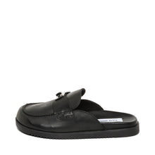 Load image into Gallery viewer, Black sandal with a small decorative element on a white background
