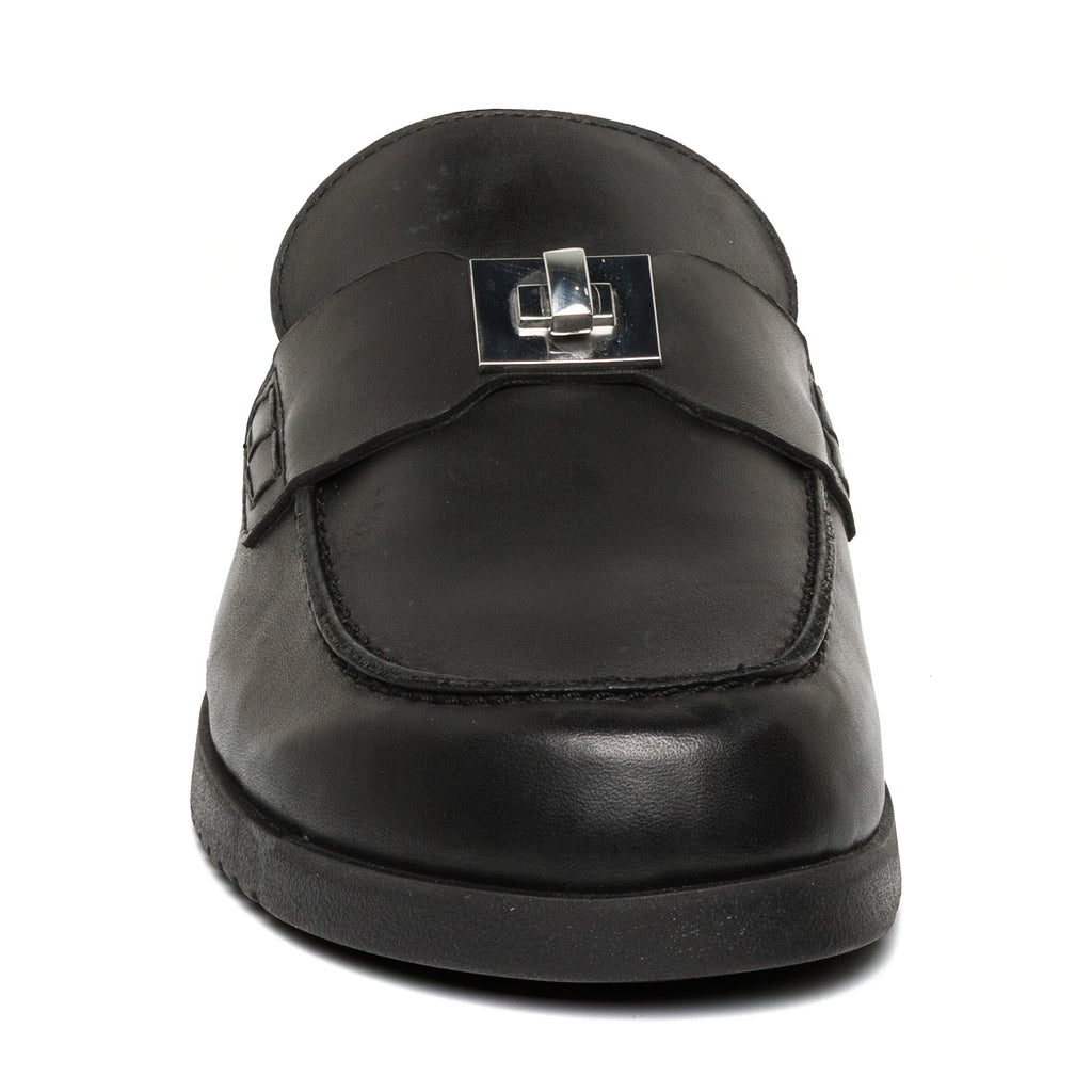Steve Madden Black Leather Slip On| 11005393B