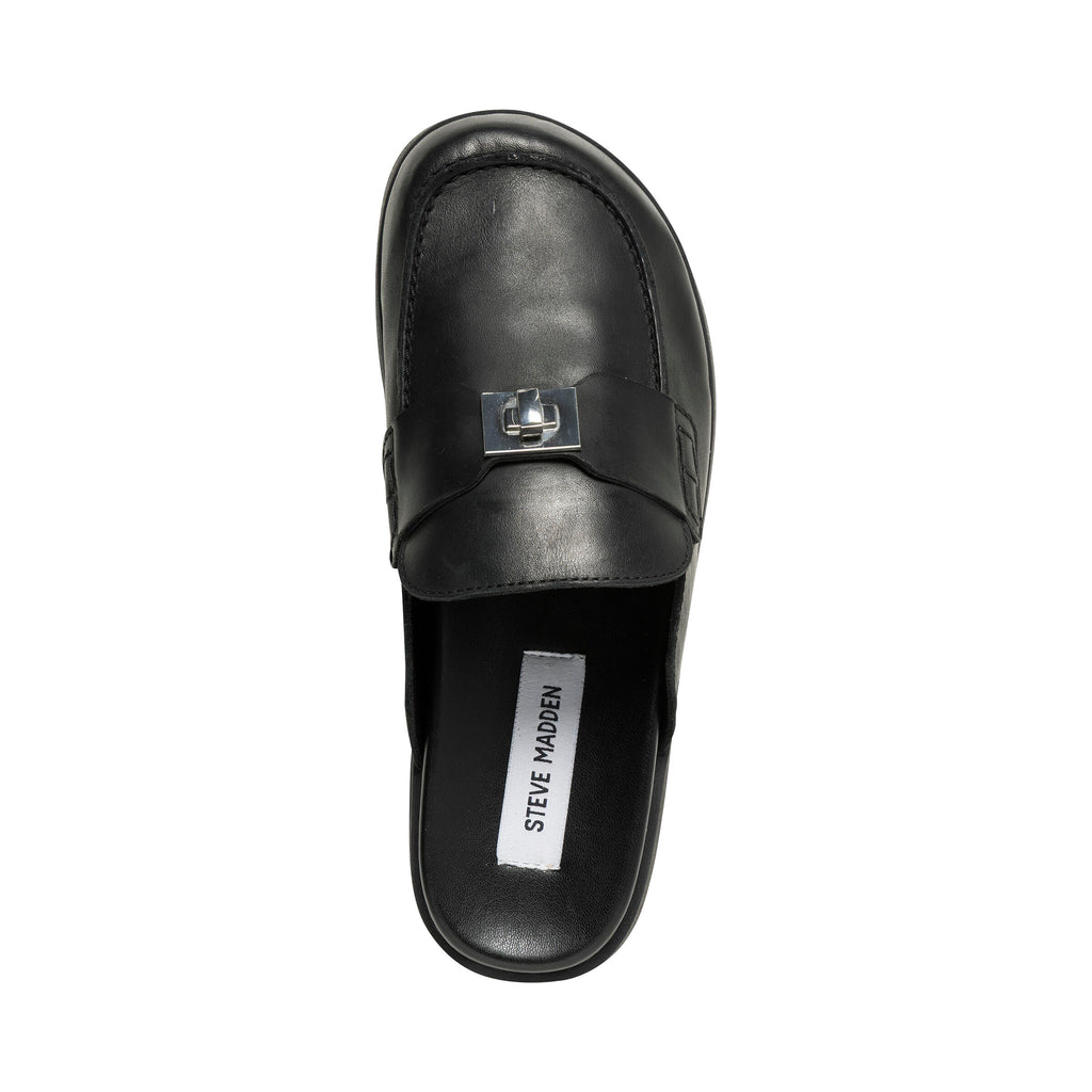 Steve Madden Black Leather Slip On| 11005393B