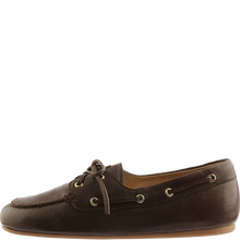 Load image into Gallery viewer, Brown leather shoe with laces on a white background
