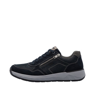 Rieker Wide Fit Black & Navy Laced Casual Shoe|1150014